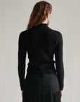 Black Cashmere Zipped Cardigan