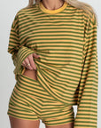Après June | Striped Long Sleeve in Melon - Hey Jude