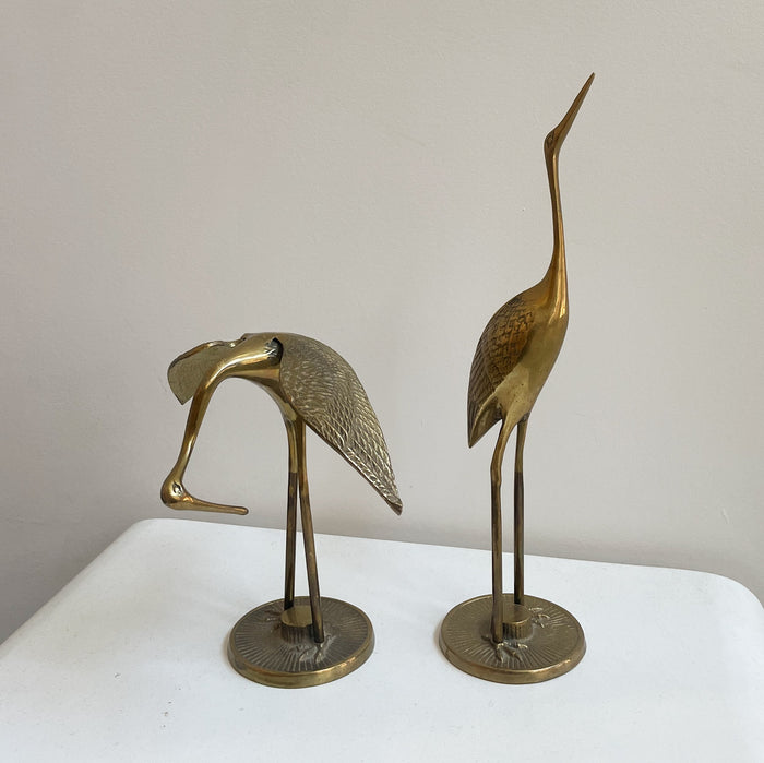 Brass Heron Sculptures