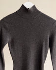 Charcoal Merino Wool Ribbed Knit Top - Hey Jude