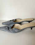 Slate Blue Suede Pointed Mule | Size 41 - Hey Jude