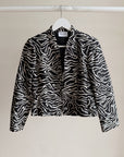 Zebra Print Silk + Wool Zip Jacket