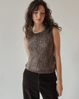 Snake Print Knit Sleeveless Top