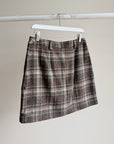 Brown Plaid Button Front Mini Skirt - Hey Jude