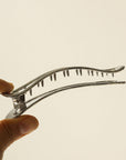 nar'sha | Long Silver Metal Hair Clip