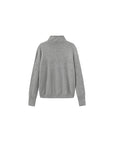 Cubic | Wool Funnel Neck Knit Cardigan in Gray