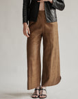 Bronze Raw Silk Textured Trouser