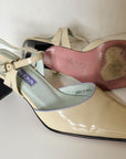 Cream Patent Leather Slingback Heels | Size 36 - Hey Jude