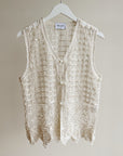 Ivory Sheer Beaded Vest