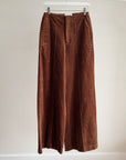 Rust Wide Leg Cotton Corduroy Trousers - Hey Jude