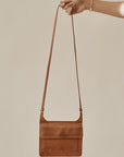 Whiskey Minimal Leather Crossbody Bag