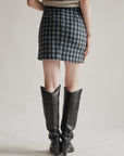 Lake Plaid Wool Mini Skirt