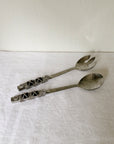 Silver Stone Spiral Serving Spoons