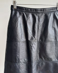 Black Panelled Leather Skirt