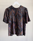 Navy Paisley Silk Tee