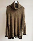 Olive Oversized Cowl Neck Turtleneck