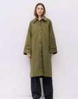 Mod Ref | Serena Pointed Collar Trench in Olive