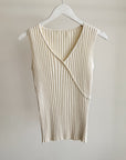 Ivory Ribbed Silk Tank