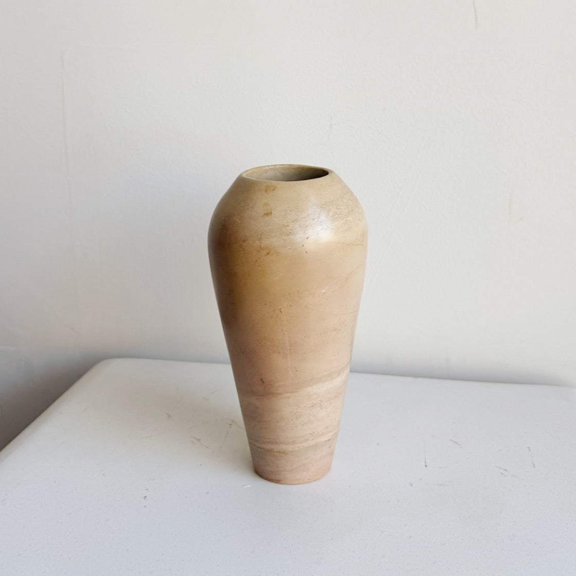 Beige Soapstone Rounded Vase