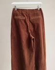 Rust Wide Leg Cotton Corduroy Trousers - Hey Jude