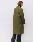 Mod Ref | Serena Pointed Collar Trench in Olive