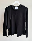 Black Asymmetric Wool Knit Top