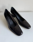 Chocolate Glossy Leather Pumps | Size 5.5