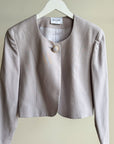 Lilac Single Button Cropped Jacket - Hey Jude