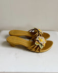 Honey Floral Applique Wedge Sandals | Size 8