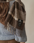 Carob Plaid Wool Scarf