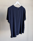 Midnight Blue Latticed Silk Tee