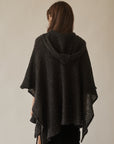 Charcoal Mohair Knit Hooded Cape