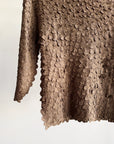 Mocha Crinkle 3/4 Sleeve Top