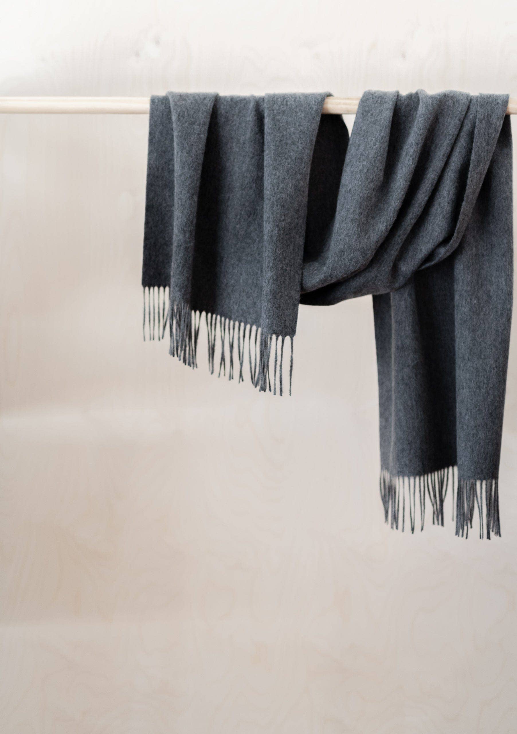 TBCo | Lambswool Oversized Scarf in Charcoal Melange