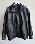 Black Leather Bomber Jacket