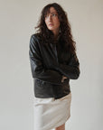 Ebony BCBG 90s Leather Jacket