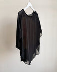 Black Sheer Silk Y2K Cape Top