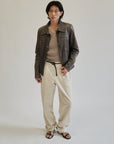 Cream Tailored Relaxed Trousers