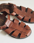 Tobacco Leather Fisherman Sandals | Size 8