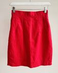 Cherry Linen Mini Skirt