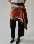 Orange + Brown Equestrian Silk Scarf