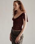 DVF Silk Leopard Draped Top