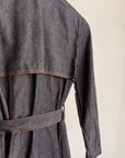 Denim Long Belted Trench Coat