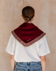 TBCo | Merino Wool Triangle Scarf in Burgundy Ruffle