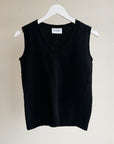 Black Hand Knit Wool Vest