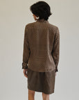 Cocoa Silk Patterned Blouse