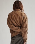 Toast Sueded Leather Bomber