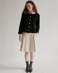 Black Textured Fringe Cotton Cardigan - Hey Jude