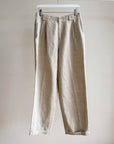 Oat Linen Cuffed Tailored Trousers