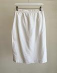 White Linen Pencil Skirt